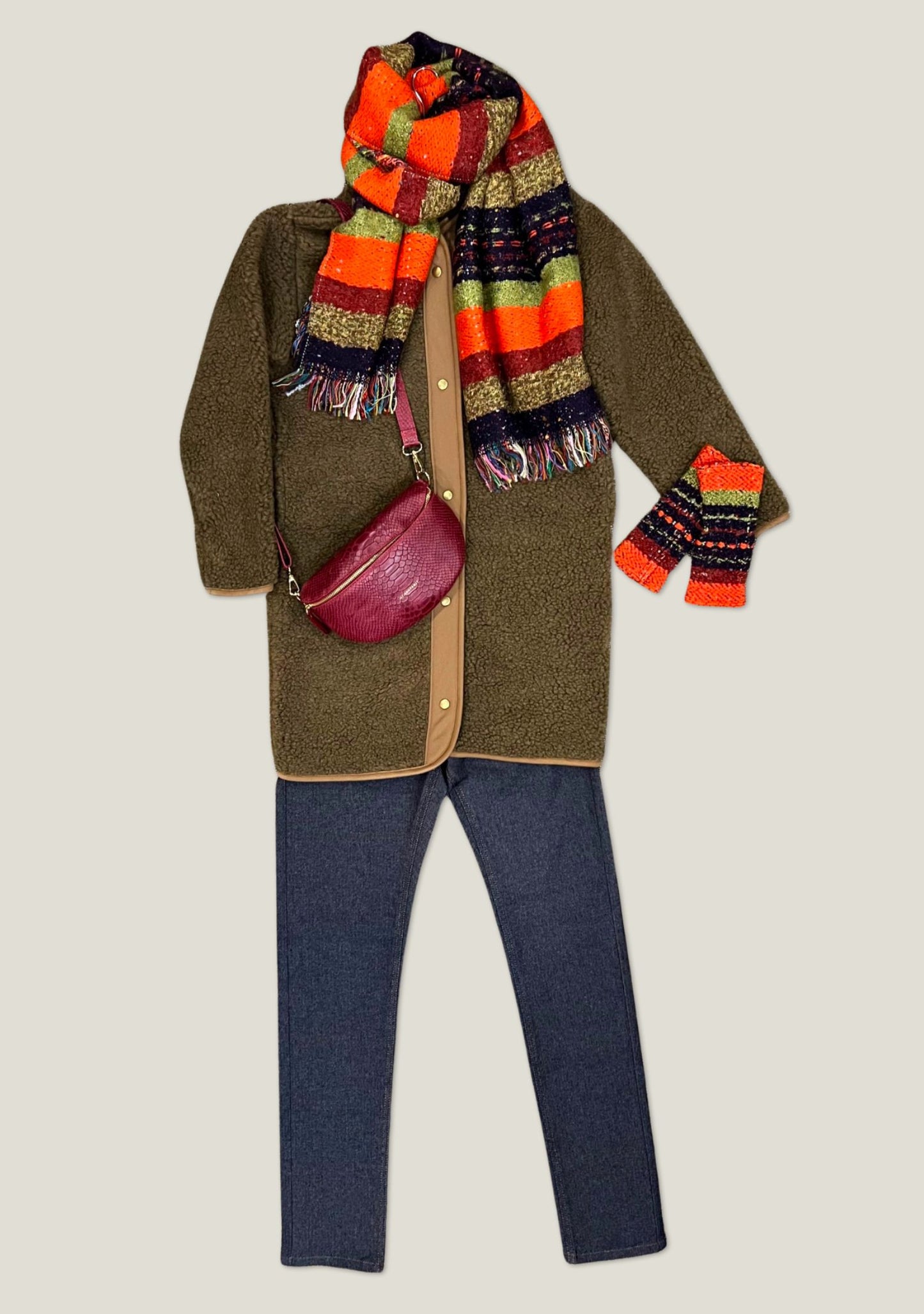 MITAINES MITEN RAYURES ORANGE