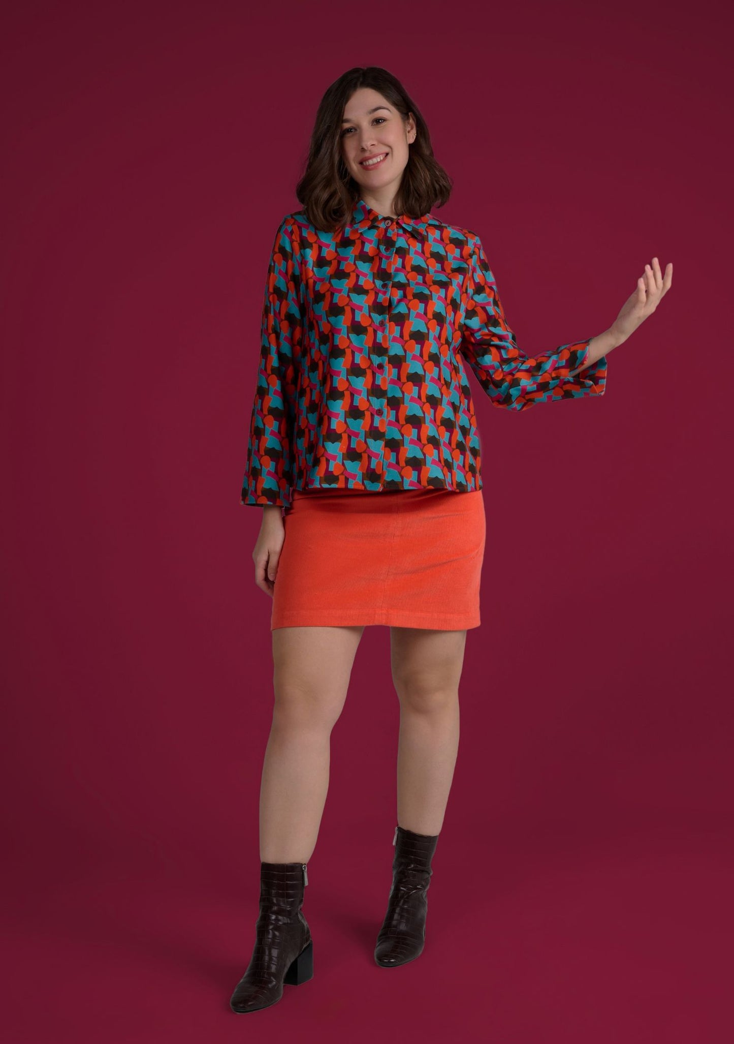 JUPE JESFU UNI ORANGE