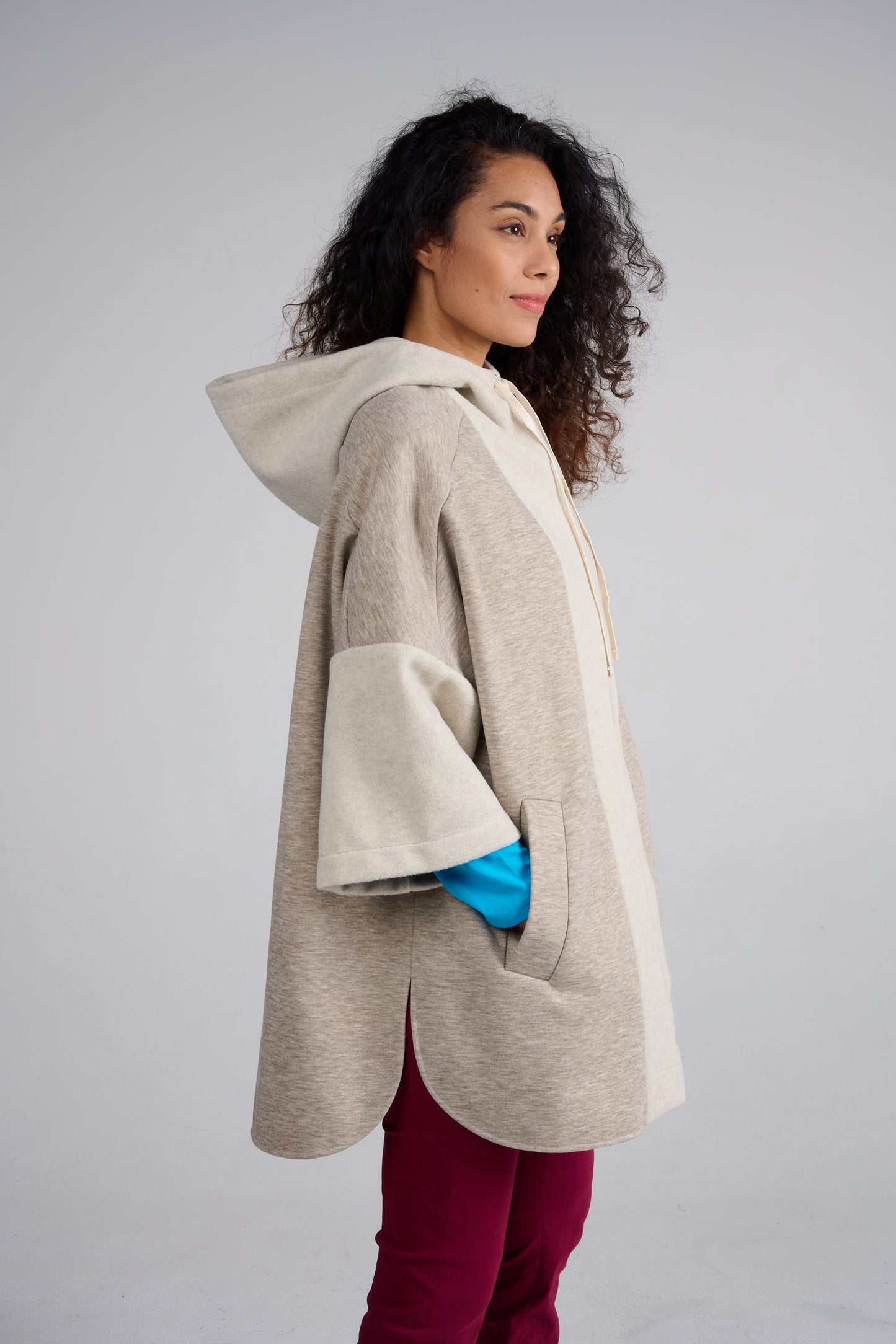 MANTEAU MONCHO UNI ECRU