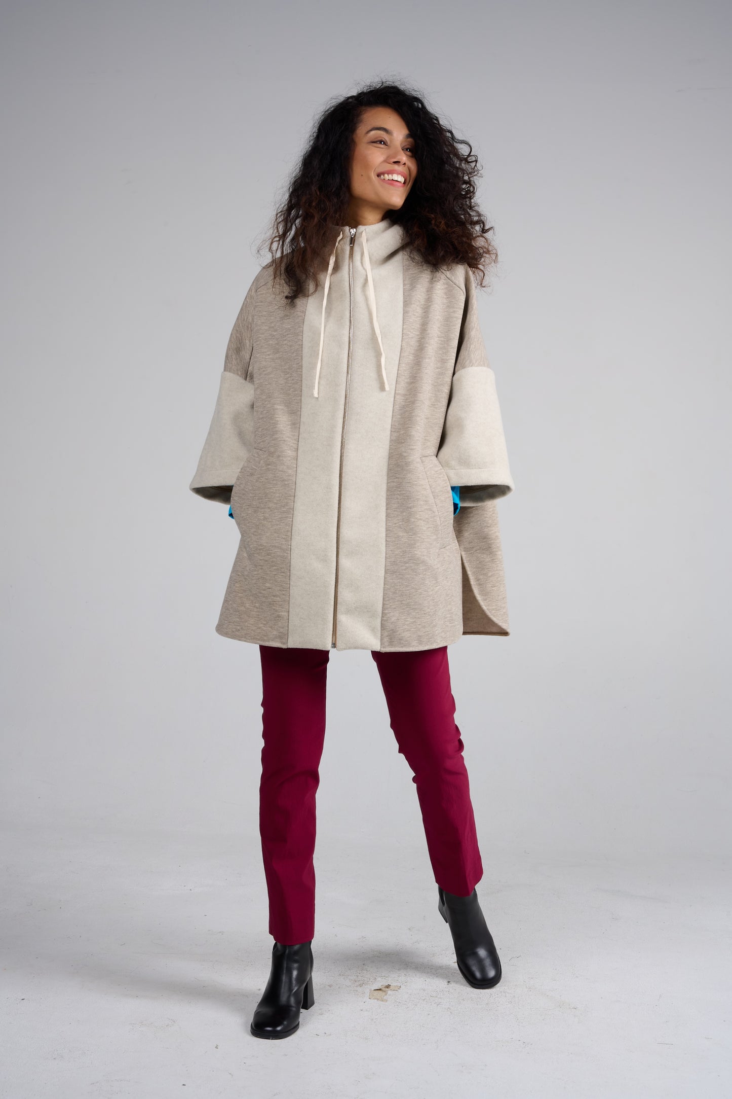 MANTEAU MONCHO UNI ECRU