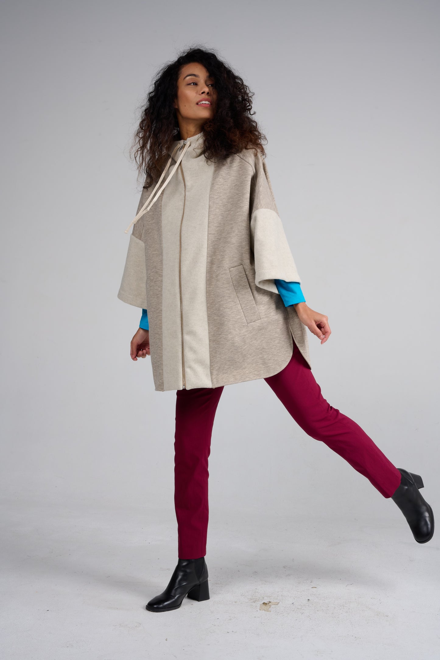 MANTEAU MONCHO UNI ECRU
