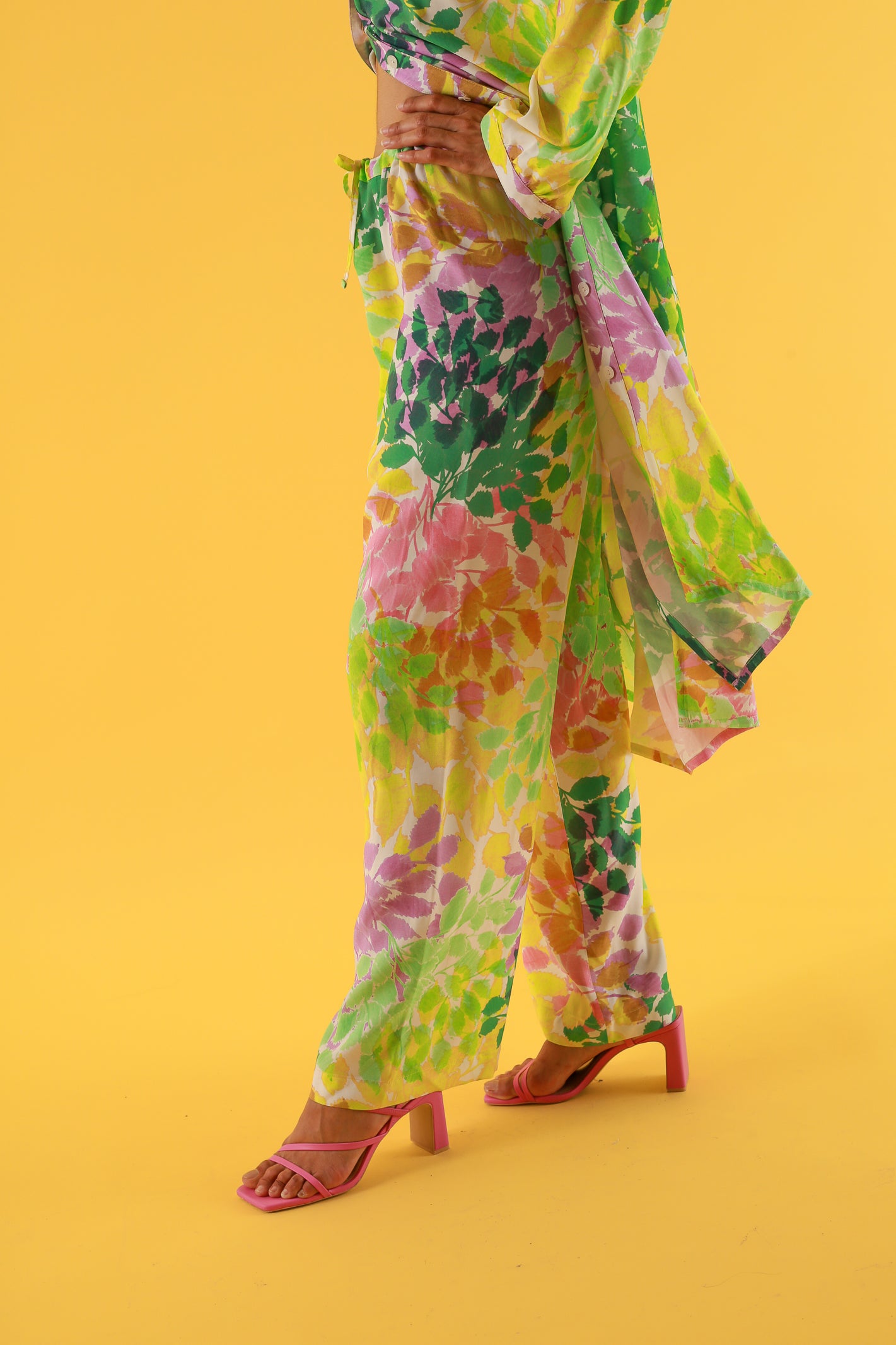 PANTALON PARGE FEUILLAGE JAUNE