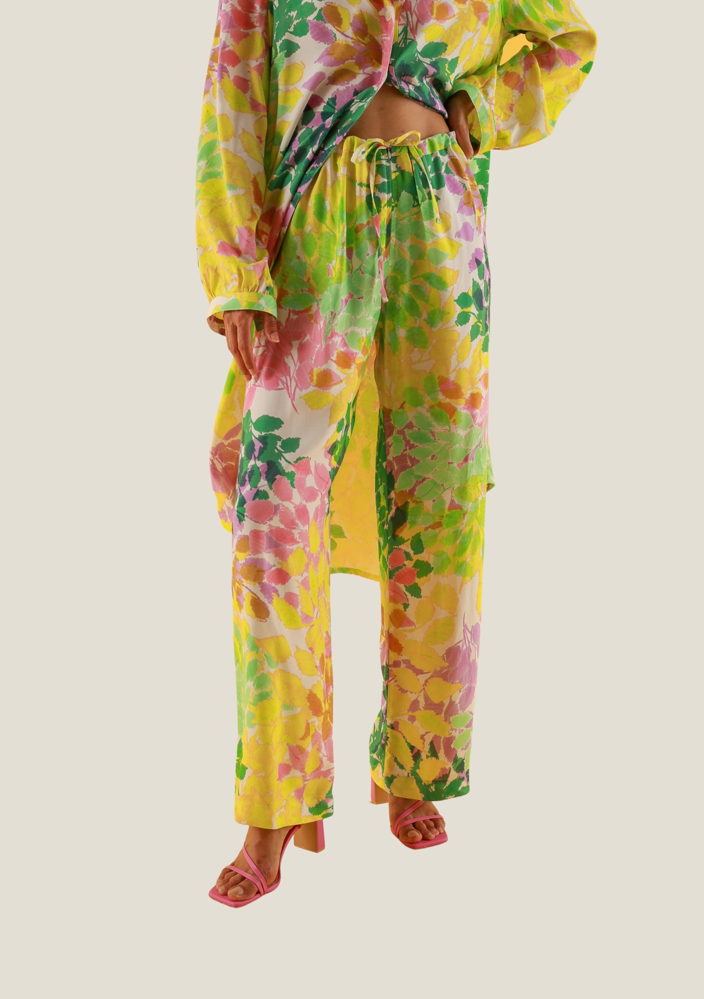 PANTALON PARGE FEUILLAGE JAUNE