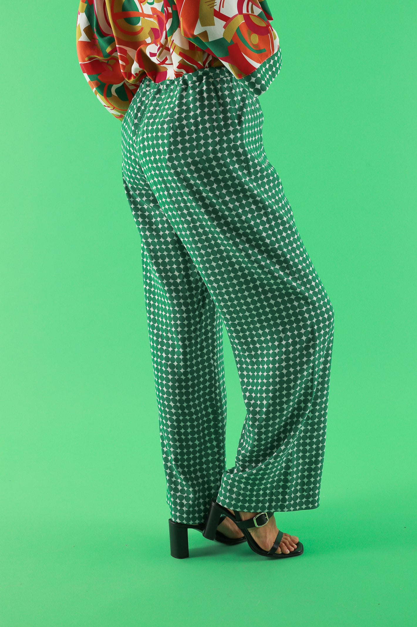PANTALON PARGE ROND VERT