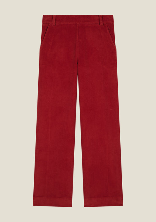 PANTALON PELIN UNI BORDEAUX