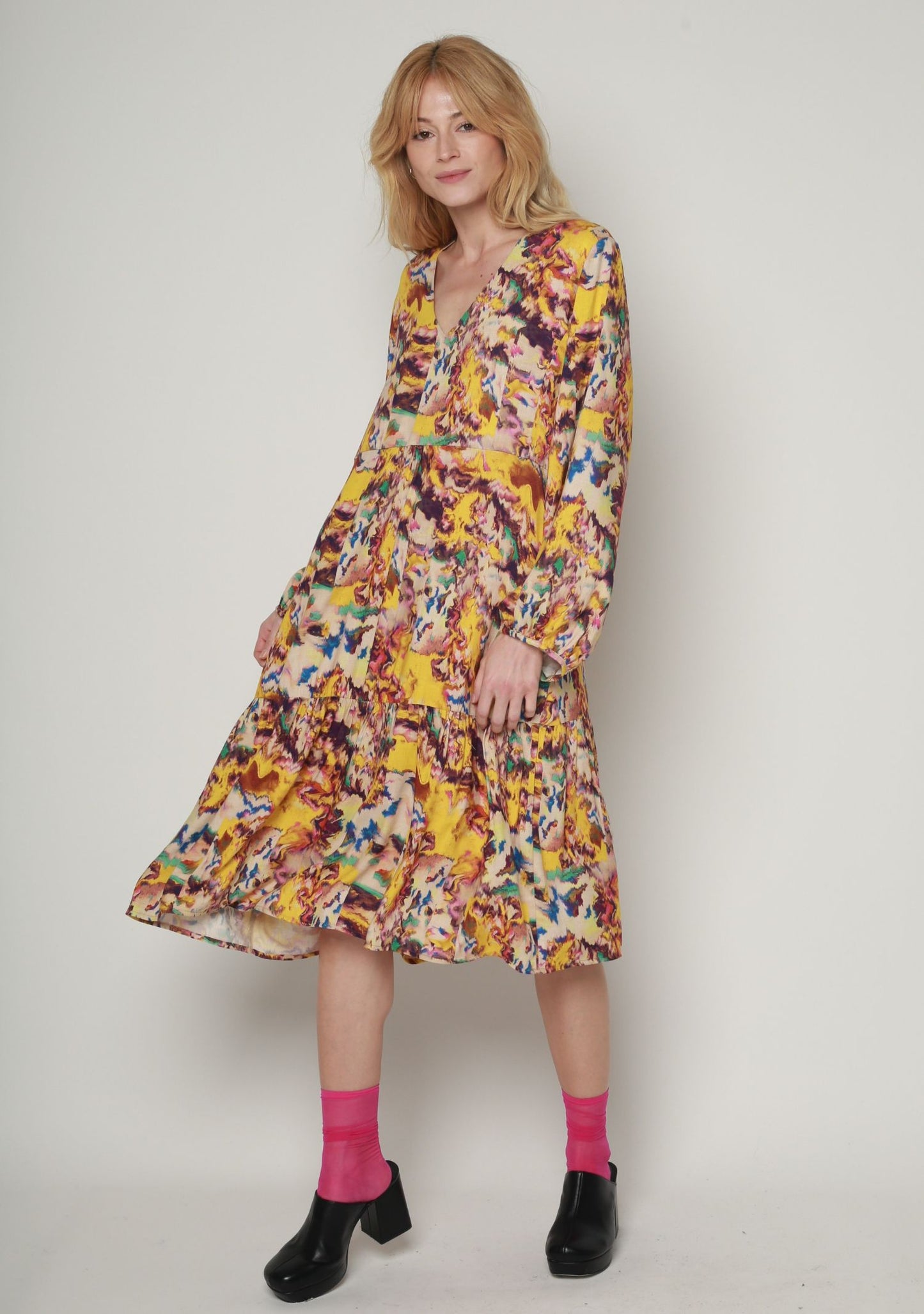 ROBE RACOR REFLETS JAUNE