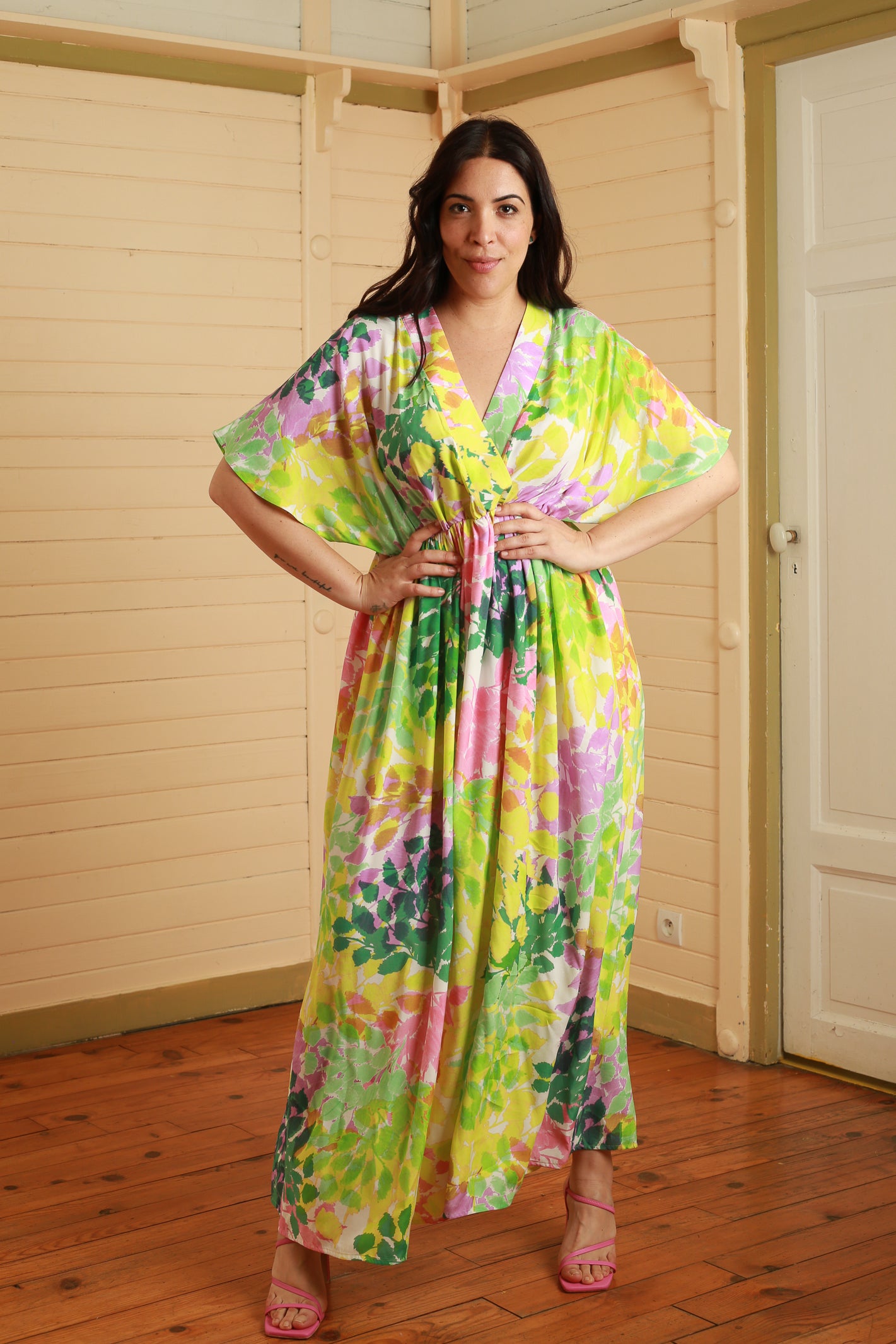 ROBE RAIDA FEUILLAGE JAUNE
