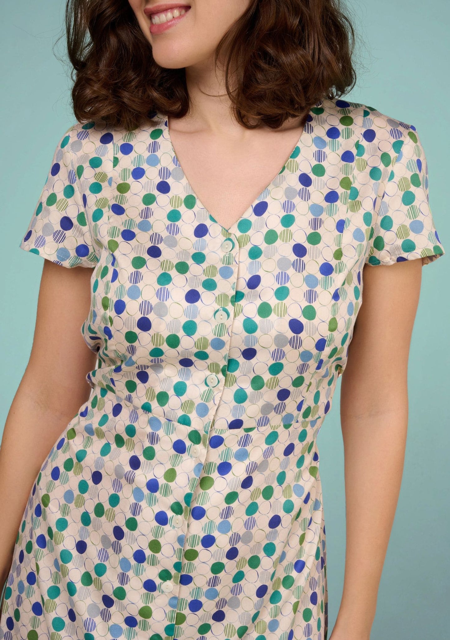 ROBE ROMANE ROND MULTIBLEU
