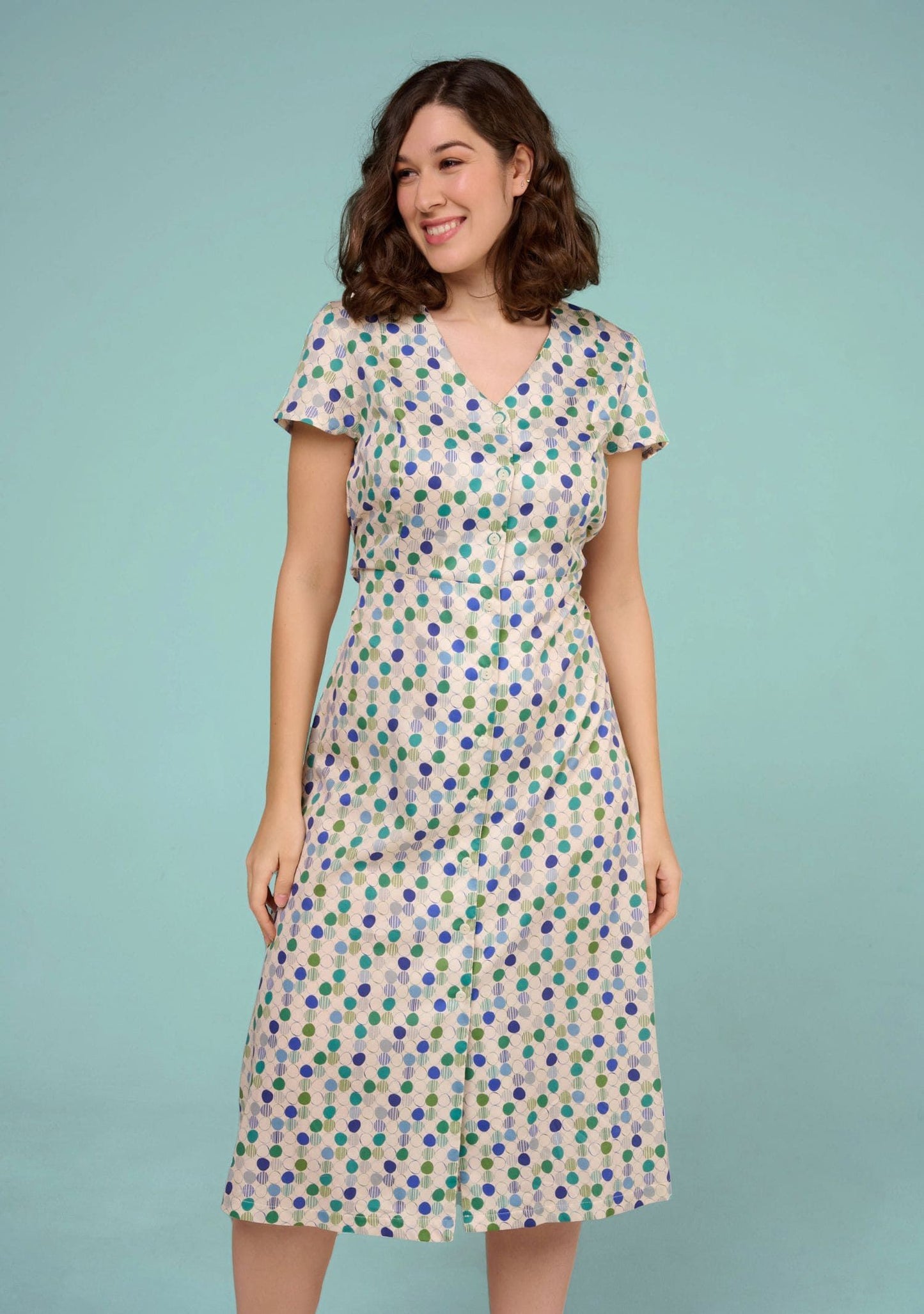 ROBE ROMANE ROND MULTIBLEU