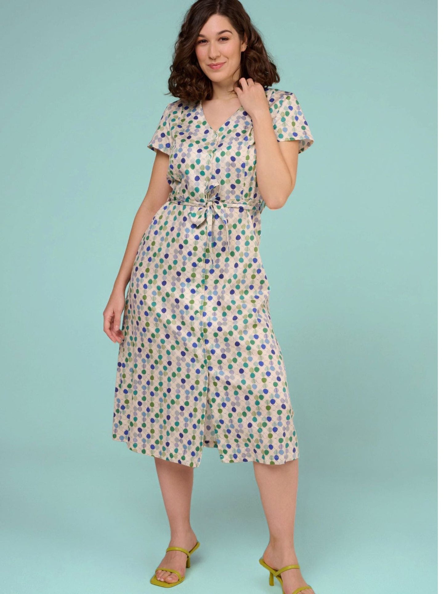 ROBE ROMANE ROND MULTIBLEU