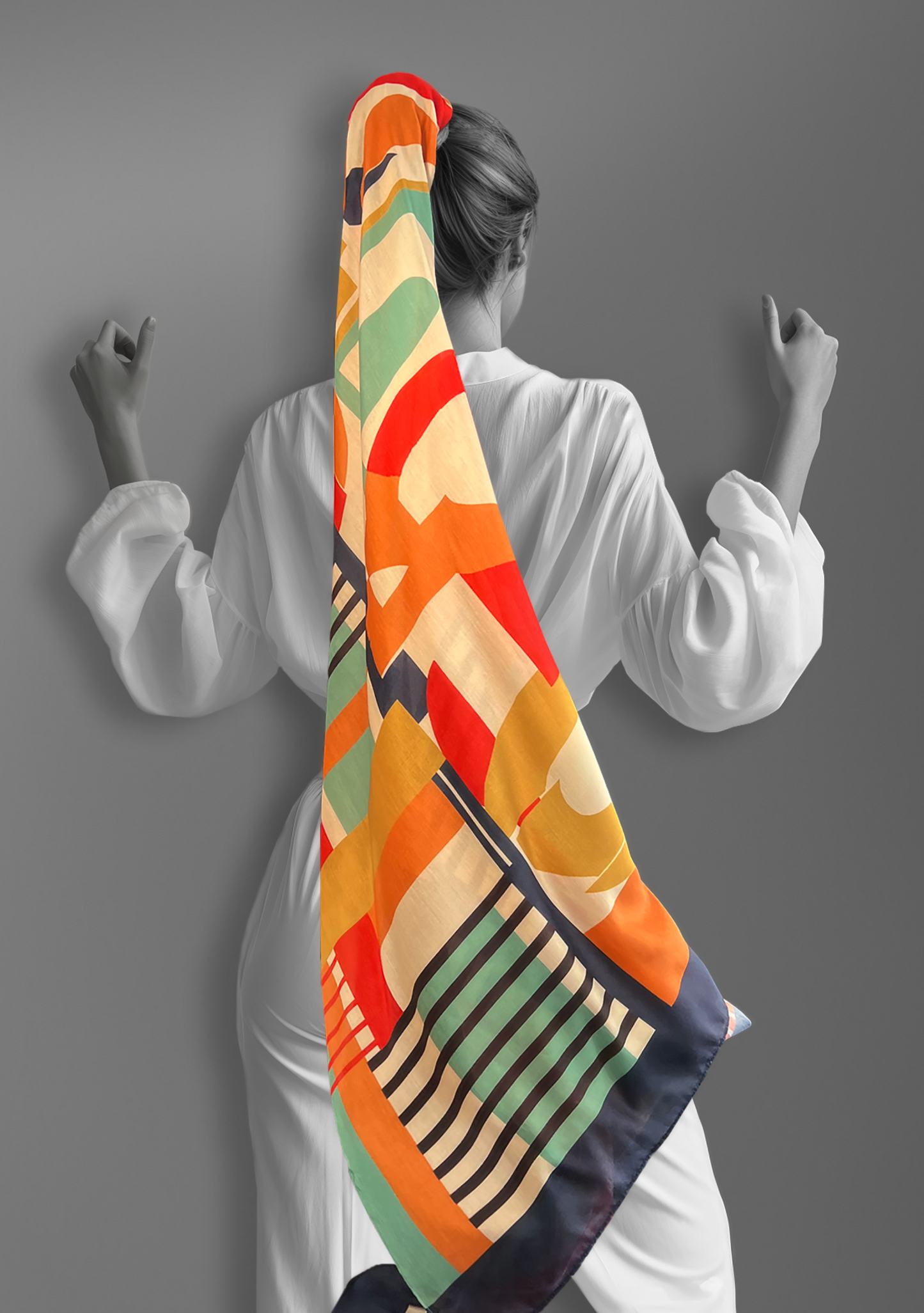 FOULARD FIVER ALPHABET ECRU