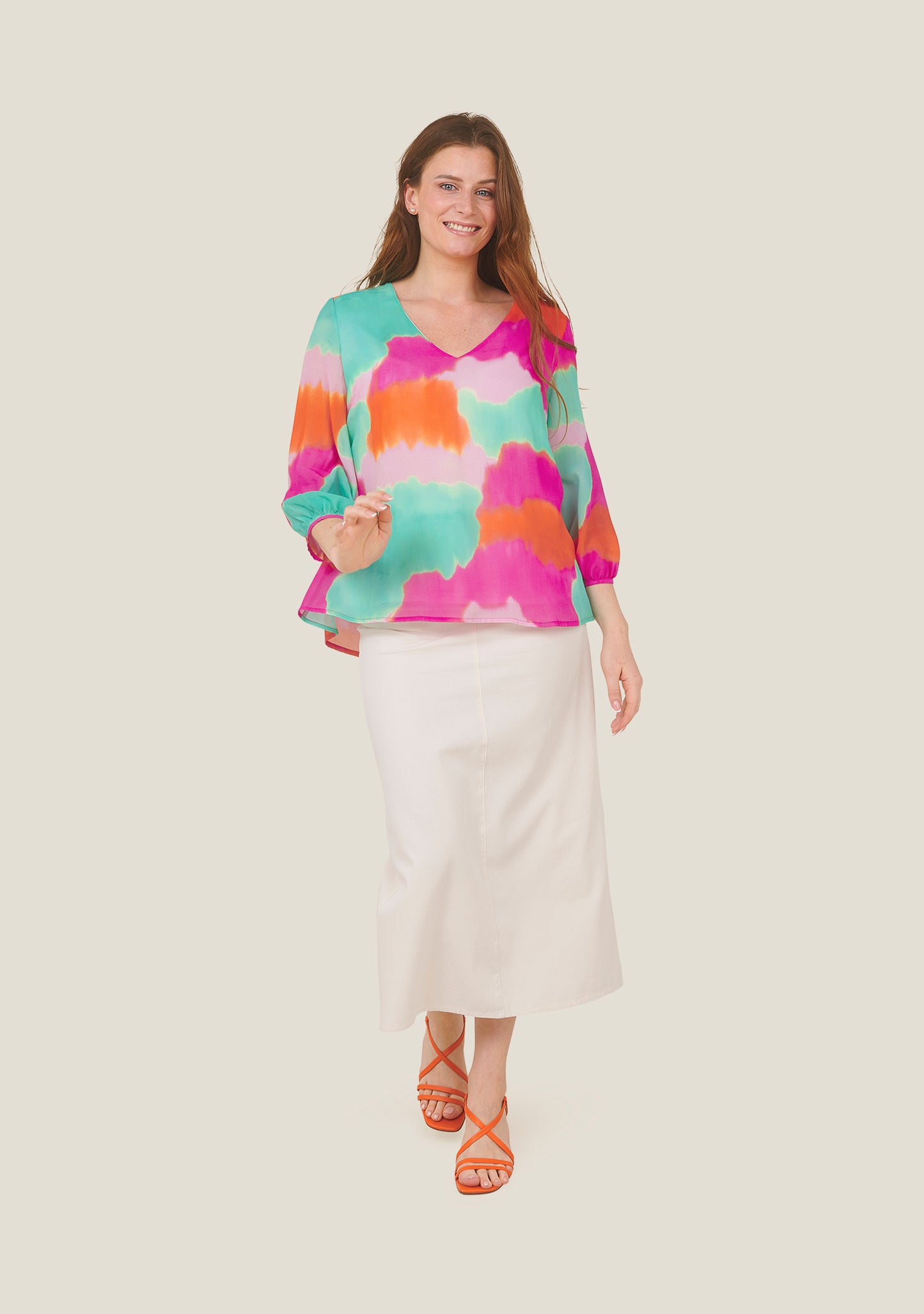 BLOUSE TALO NUAGES ROSE