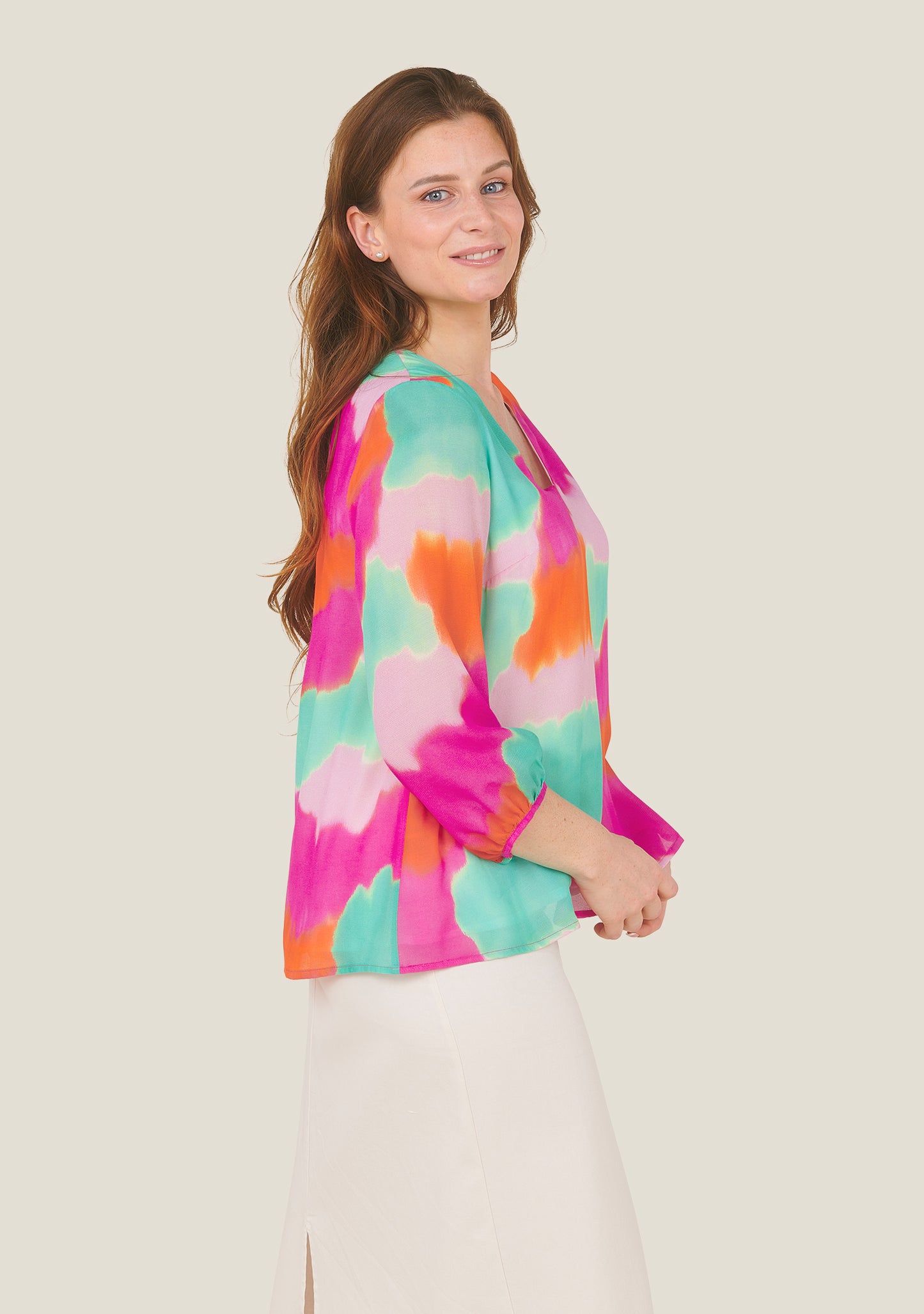 BLOUSE TALO NUAGES ROSE