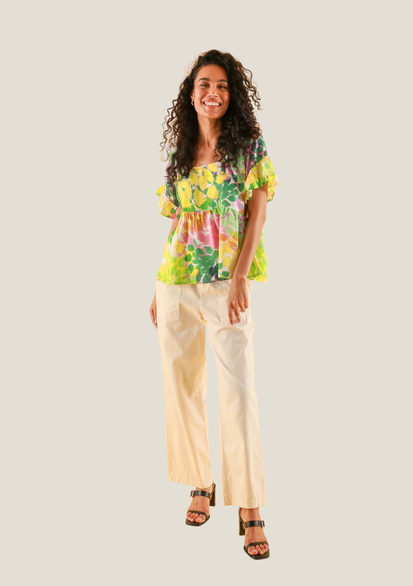 BLOUSE TANTO FEUILLAGE JAUNE