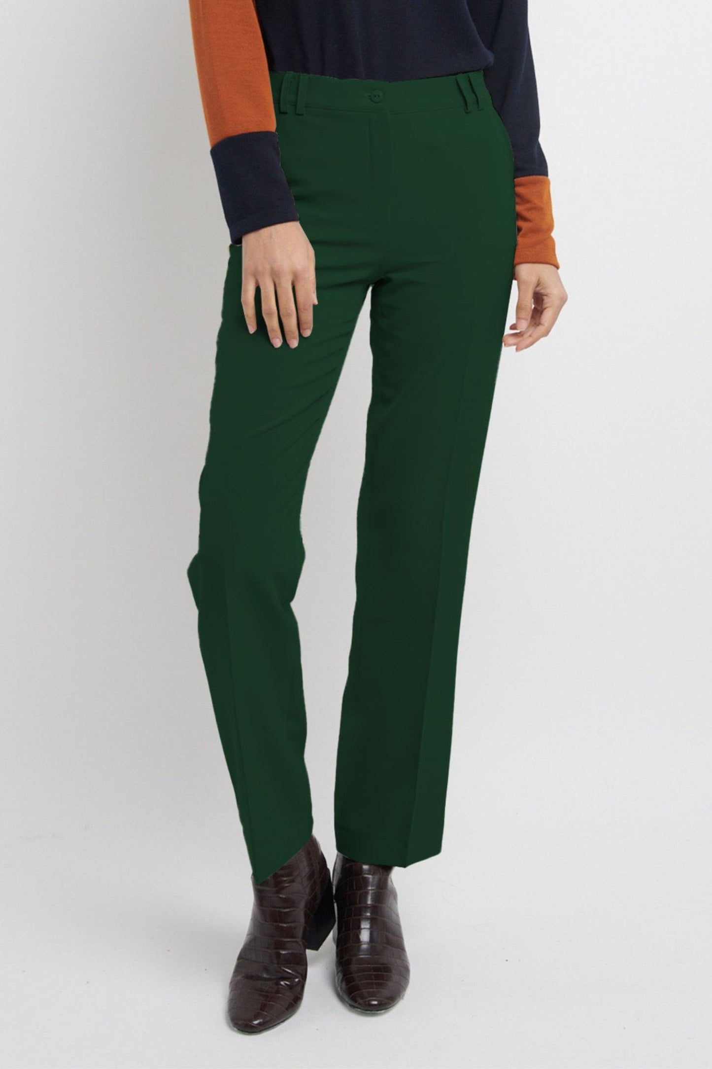 PANTALON PTROI DROIT TAILLE HAUTE VERT