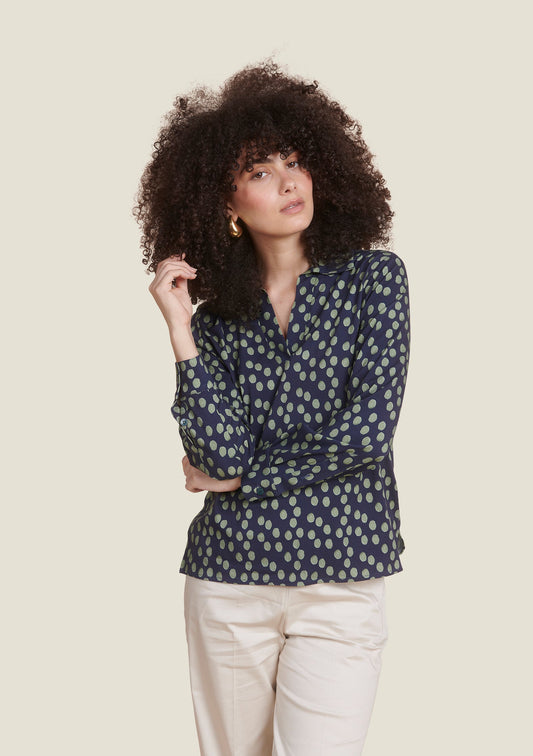 CHEMISE CAROLE GOMMETTE MARINE