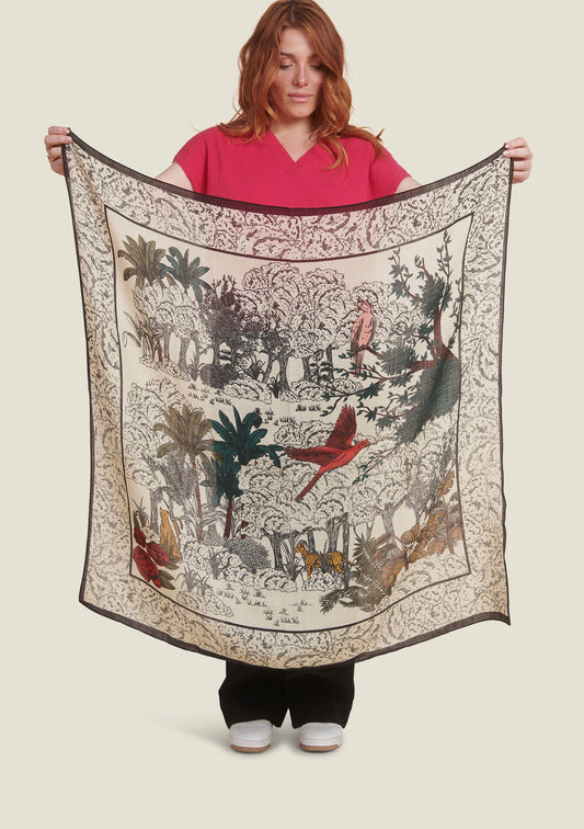 FOULARD FANI GRAVURE ECRU