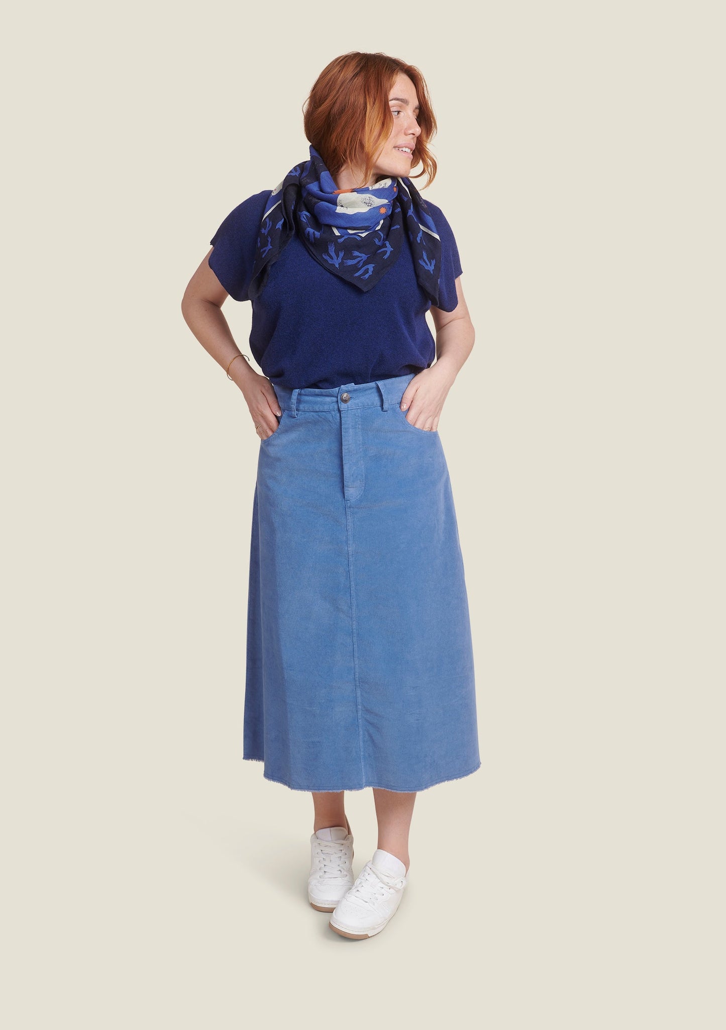 JUPE JOHANE UNI BLEU GRIS