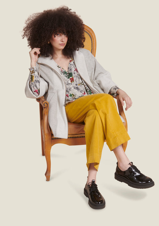 MANTEAU MONCHO UNI ECRU