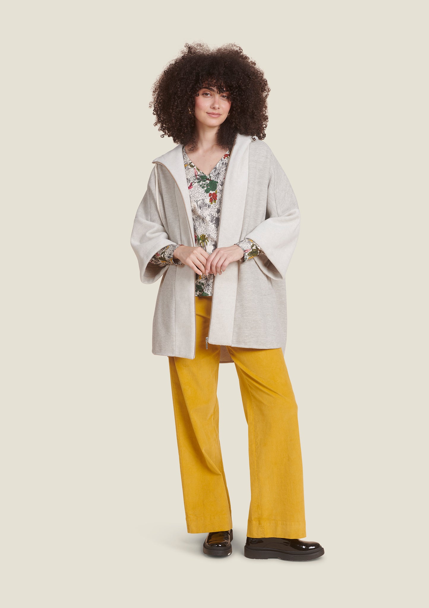 MANTEAU MONCHO UNI ECRU