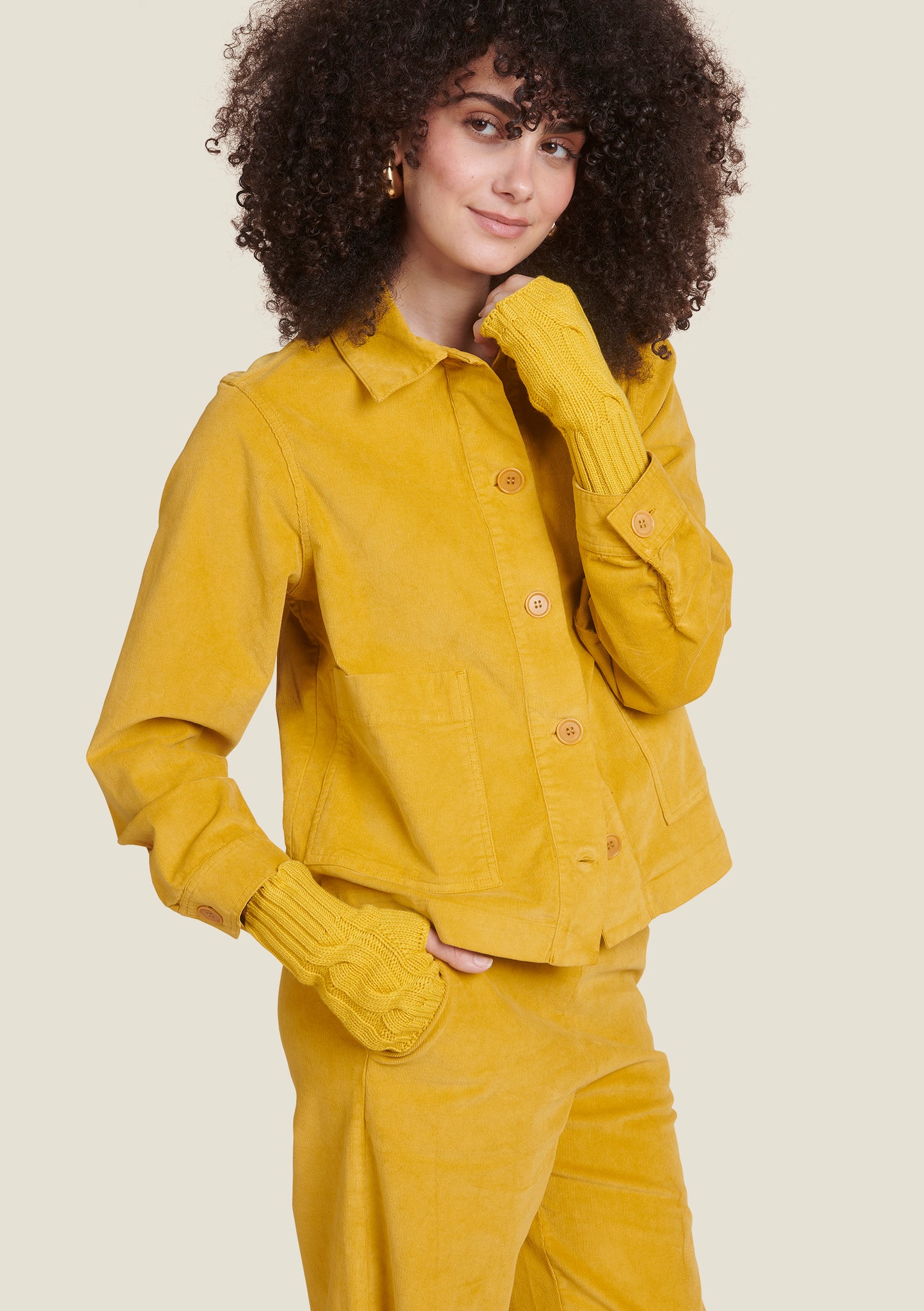PANTALON PAULINE UNI MOUTARDE
