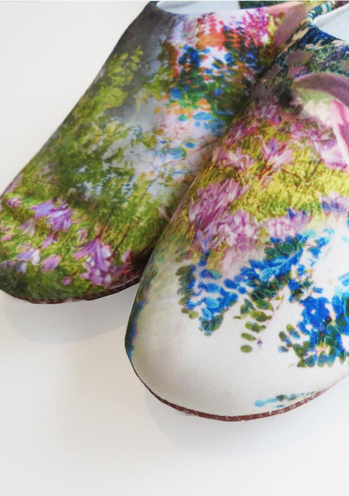 BABOUCHES EN CUIR IMPRIMÉ FÉÉRIE