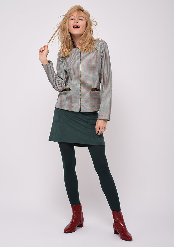 VESTE À CARREAUX IMPRIMÉ VINTAGE VERT