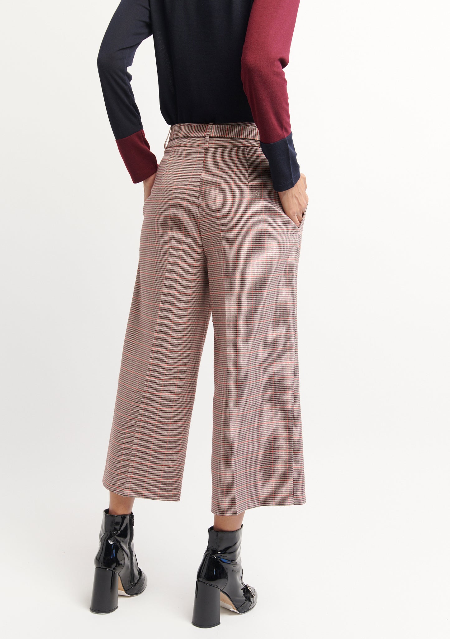 PANTALON LARGE TAILLE HAUTE ROSE