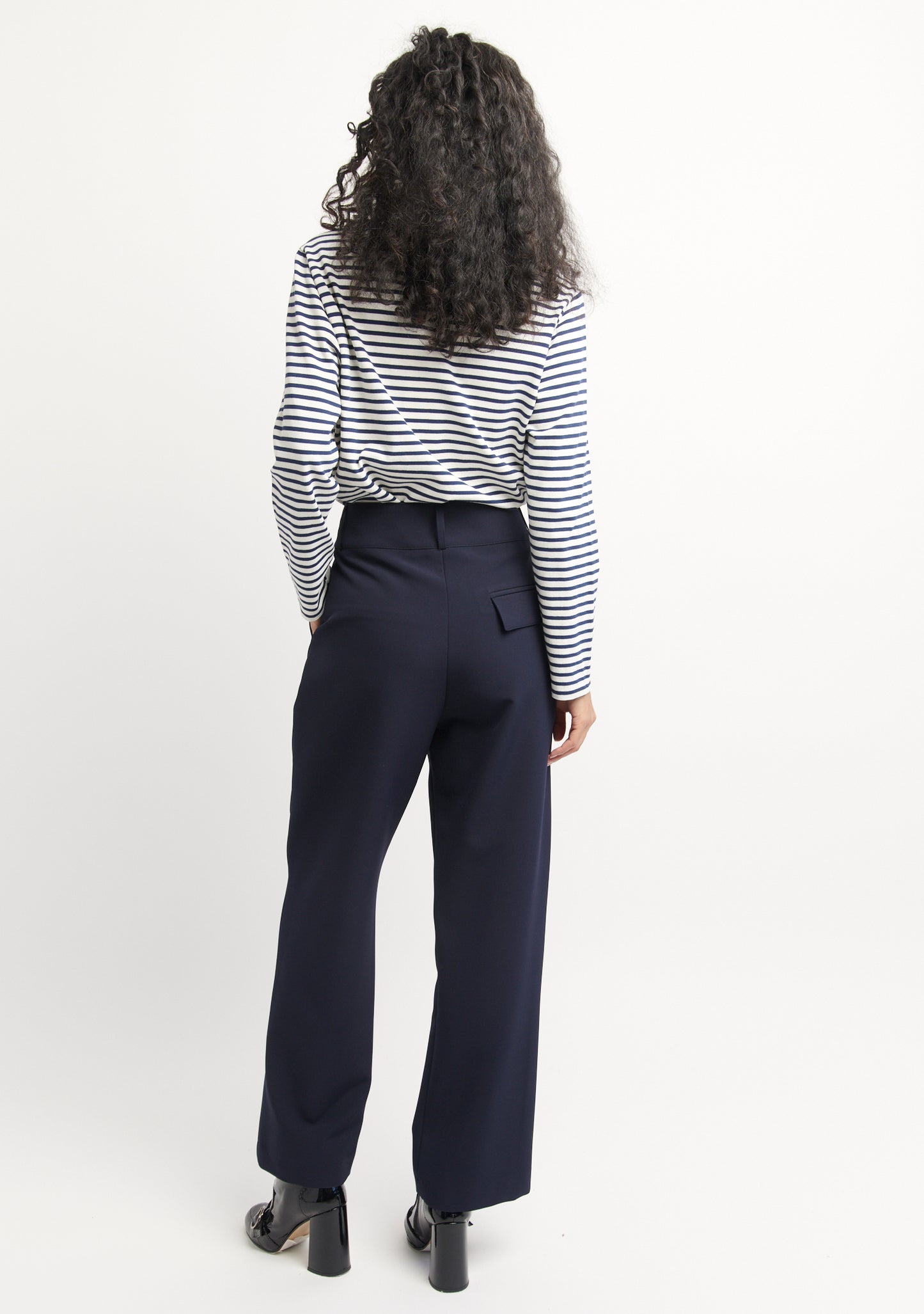 PANTALON PLARG TAILLE HAUTE MARINE
