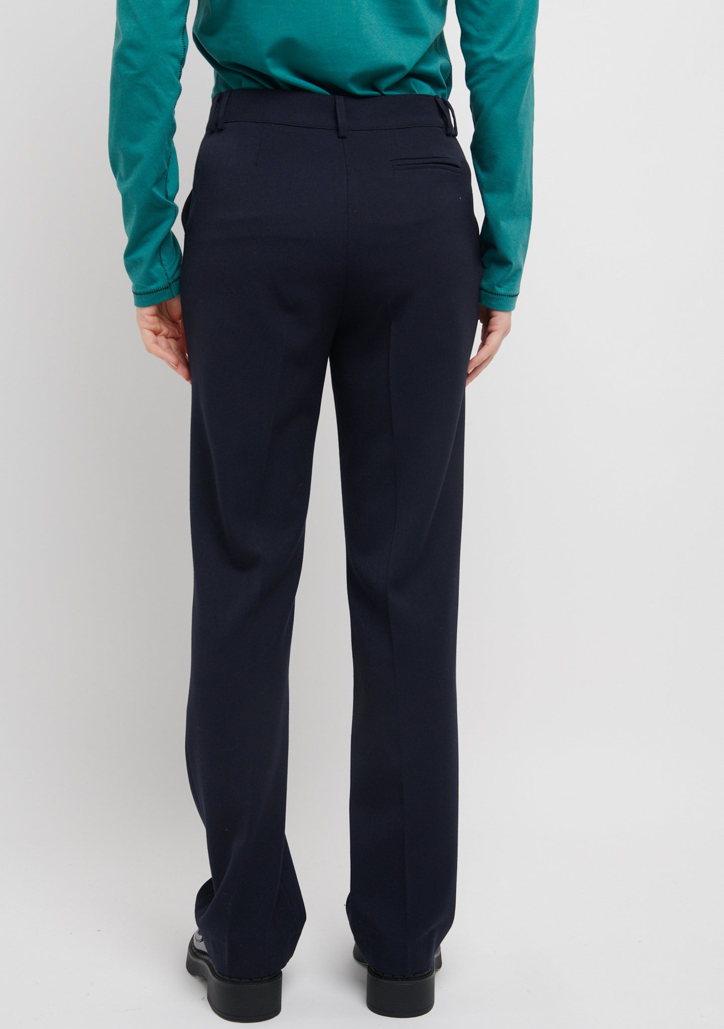 PANTALON PTROI DROIT TAILLE HAUTE MARINE