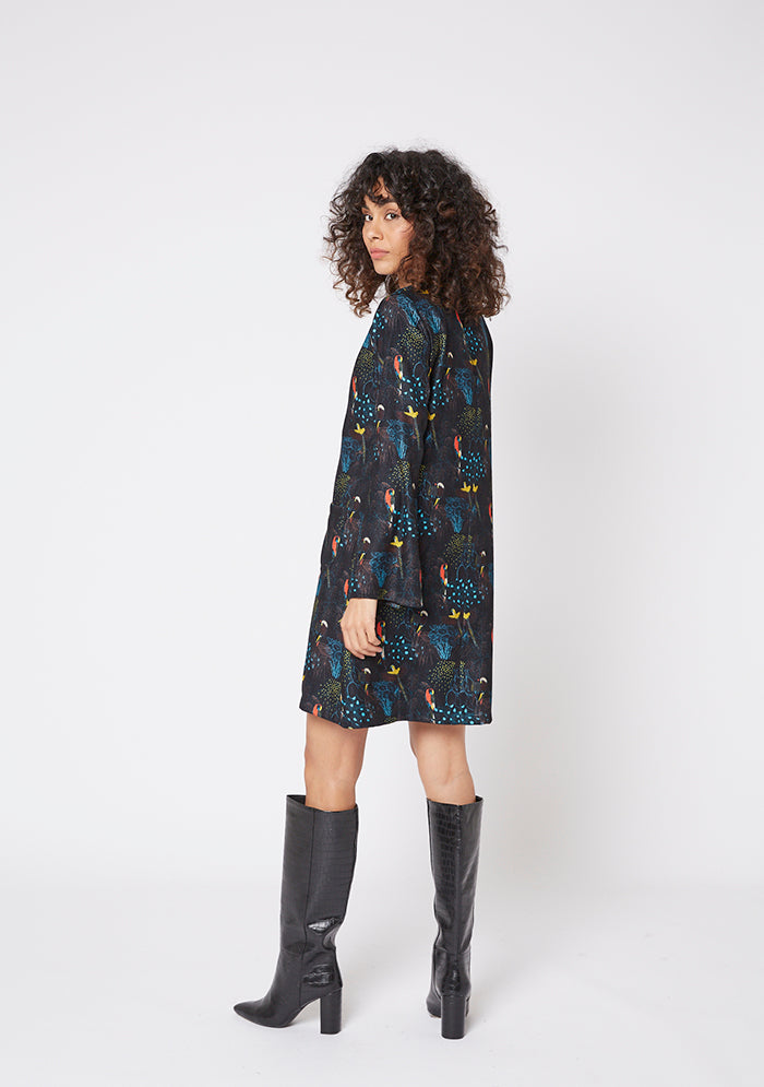 ROBE ROUGI PERRUCHE BLEU