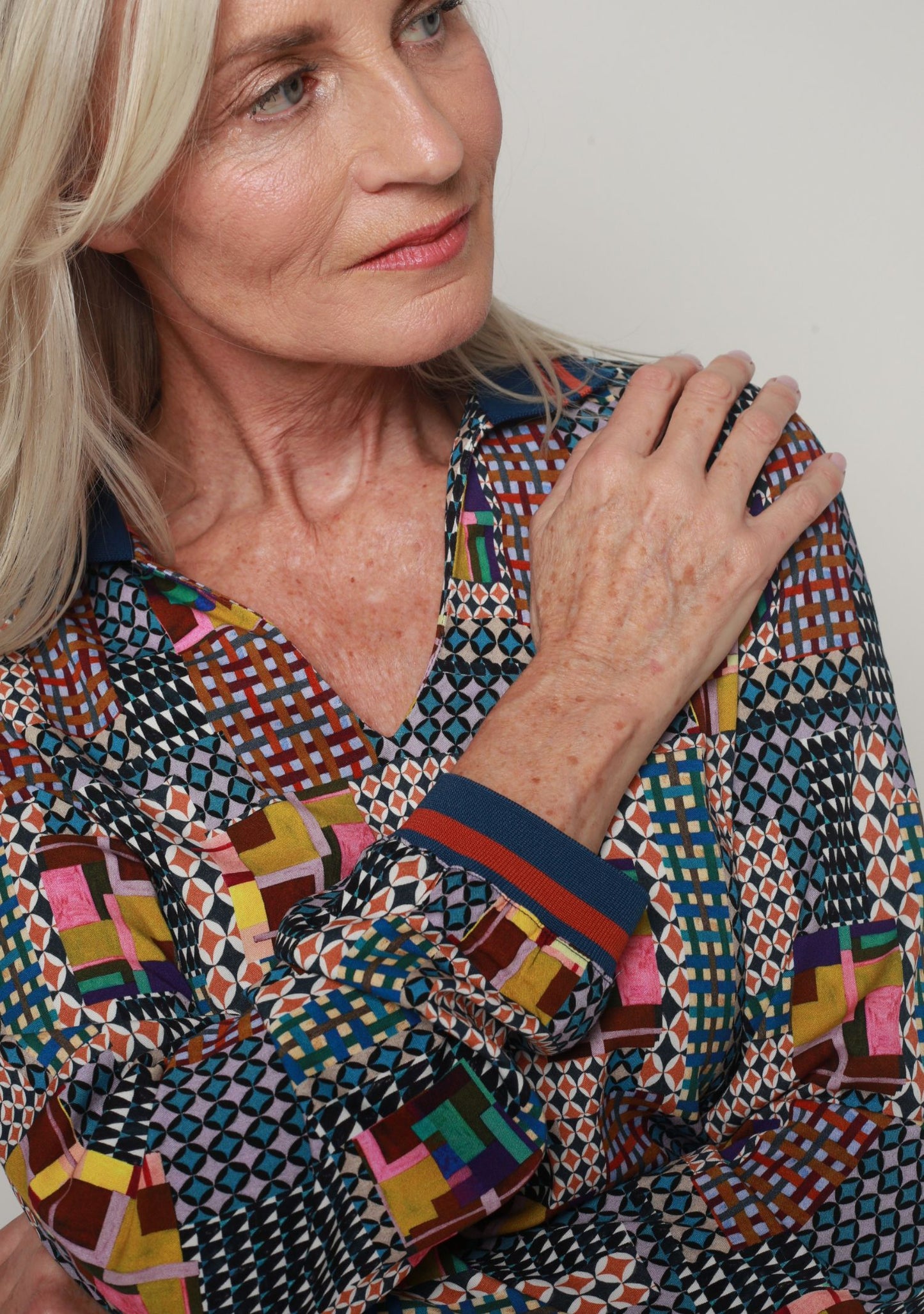 BLOUSE CHOLO MOSAIQUE MULTICOLORE