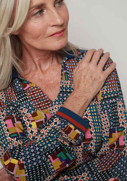 BLOUSE CHOLO MOSAIQUE MULTICOLORE