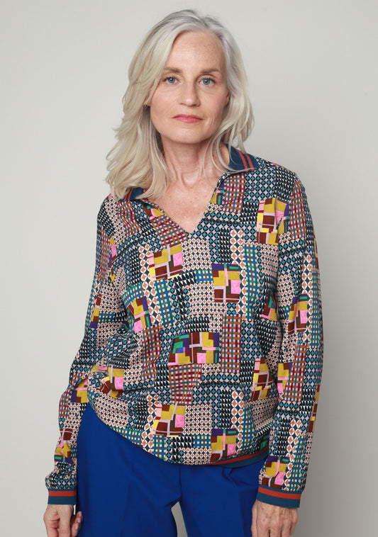 BLOUSE CHOLO MOSAIQUE MULTICOLORE