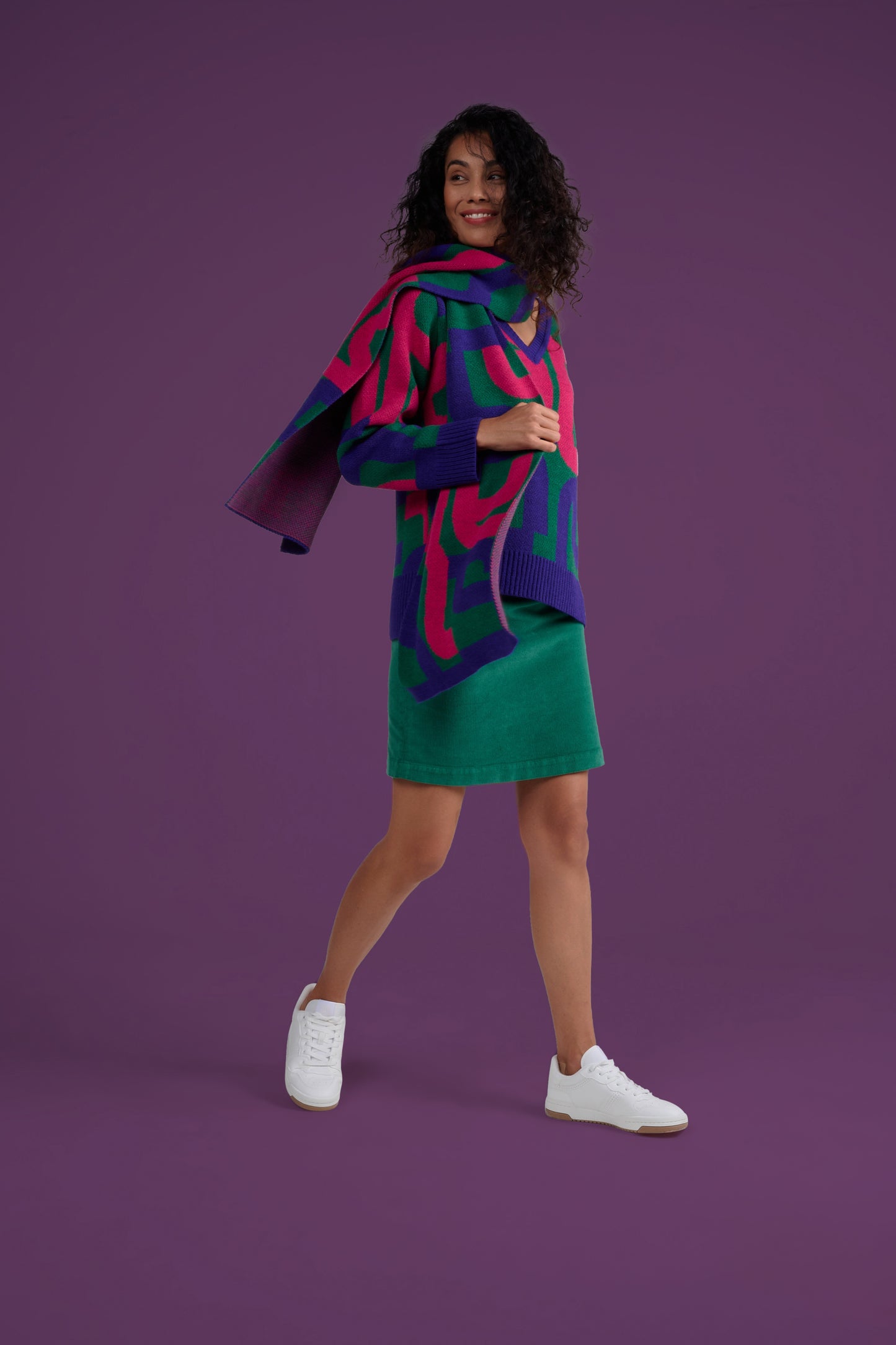 ECHARPE CALIGRAPHIE VERT