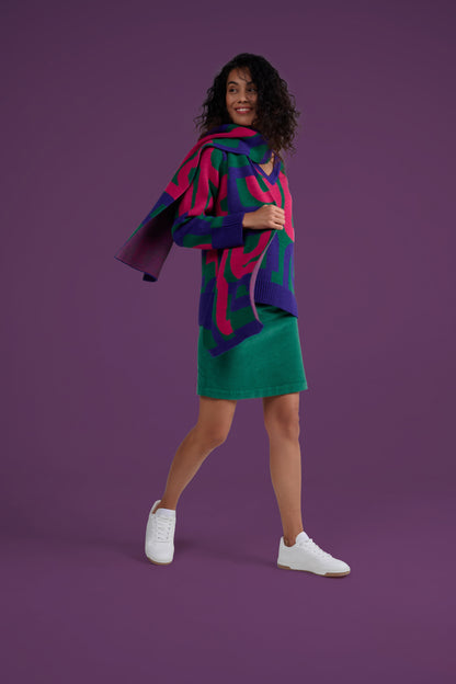 ECHARPE CALIGRAPHIE VERT