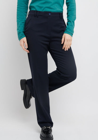 PANTALON PTROI DROIT TAILLE HAUTE MARINE