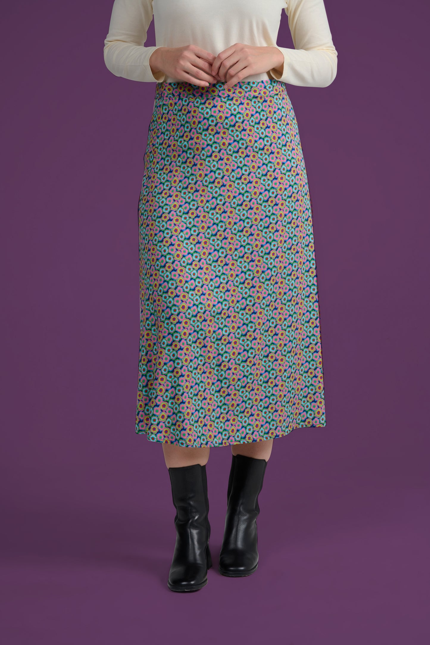 JUPE JINOL FLOWERPOWER MULTICOLORE