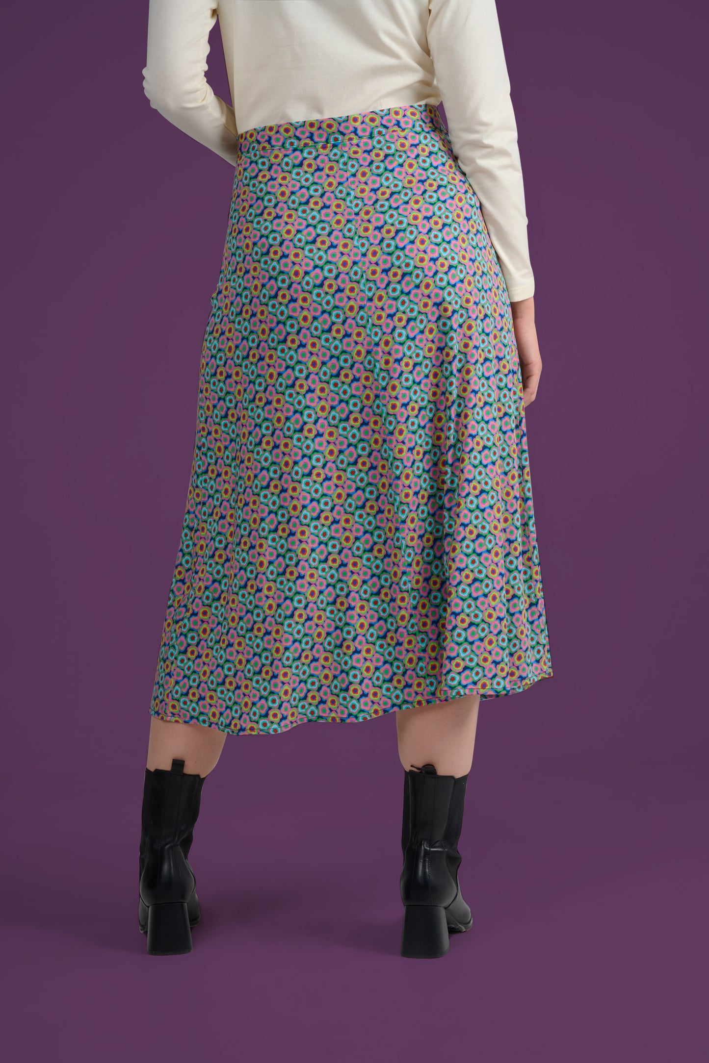 JUPE JINOL FLOWERPOWER MULTICOLORE