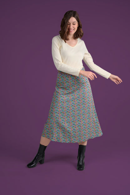 JUPE JINOL FLOWERPOWER MULTICOLORE