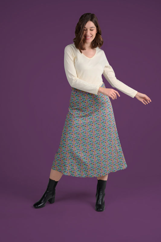 JUPE JINOL FLOWERPOWER MULTICOLORE