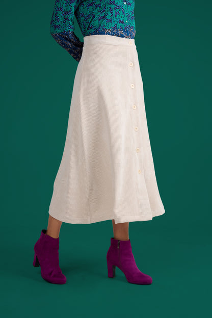 JUPE JINOU VELOURS ECRU