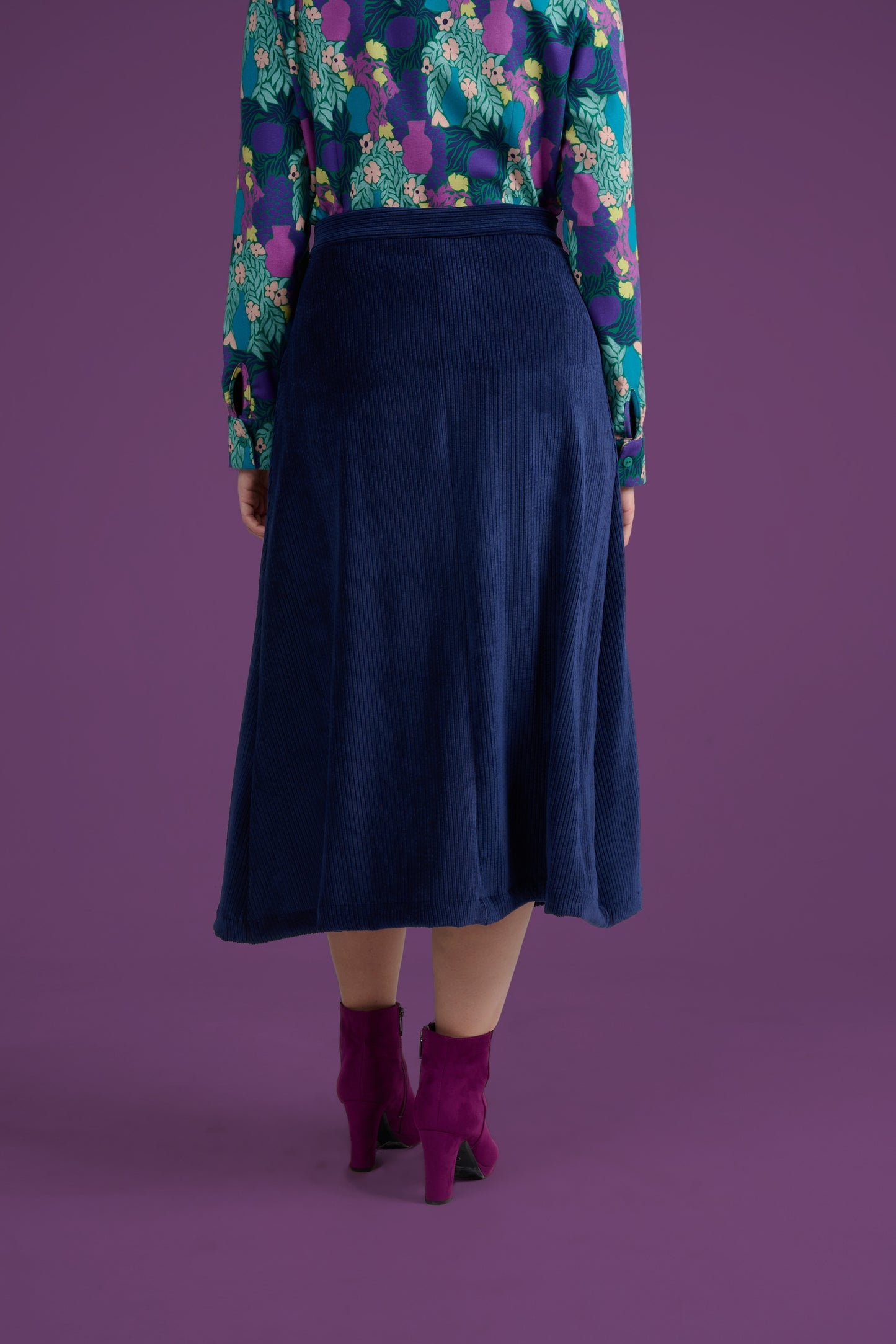 JUPE JINOU VELOURS MARINE