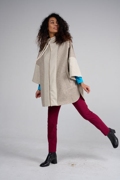 MANTEAU MONCHO UNI ECRU