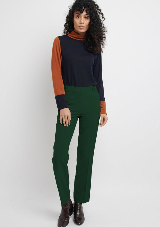 PANTALON PTROI DROIT TAILLE HAUTE VERT