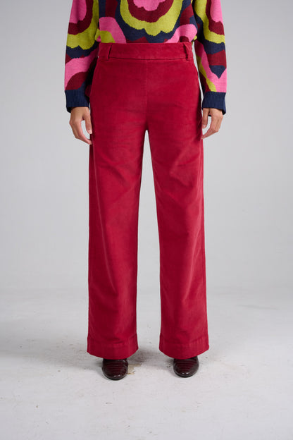 PANTALON PELIN UNI BORDEAUX
