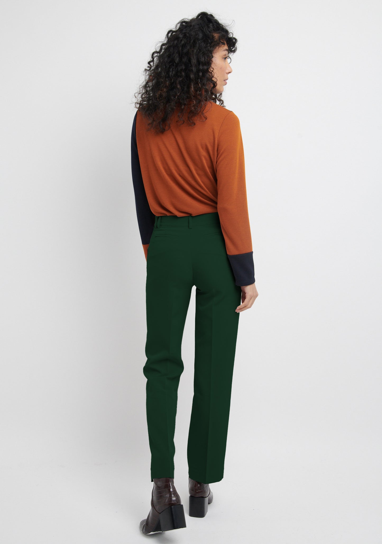 PANTALON PTROI DROIT TAILLE HAUTE VERT