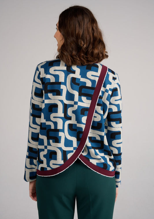 PULL PILOU CALIGRAPHIE BLEU