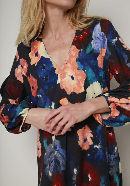 ROBE RACOR FLEURS DHIVER CORAIL