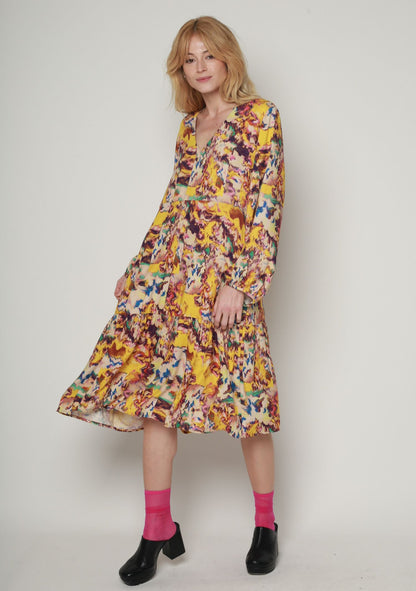 ROBE RACOR REFLETS JAUNE